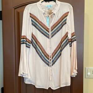 Women's Embroidered Blouse - Cream